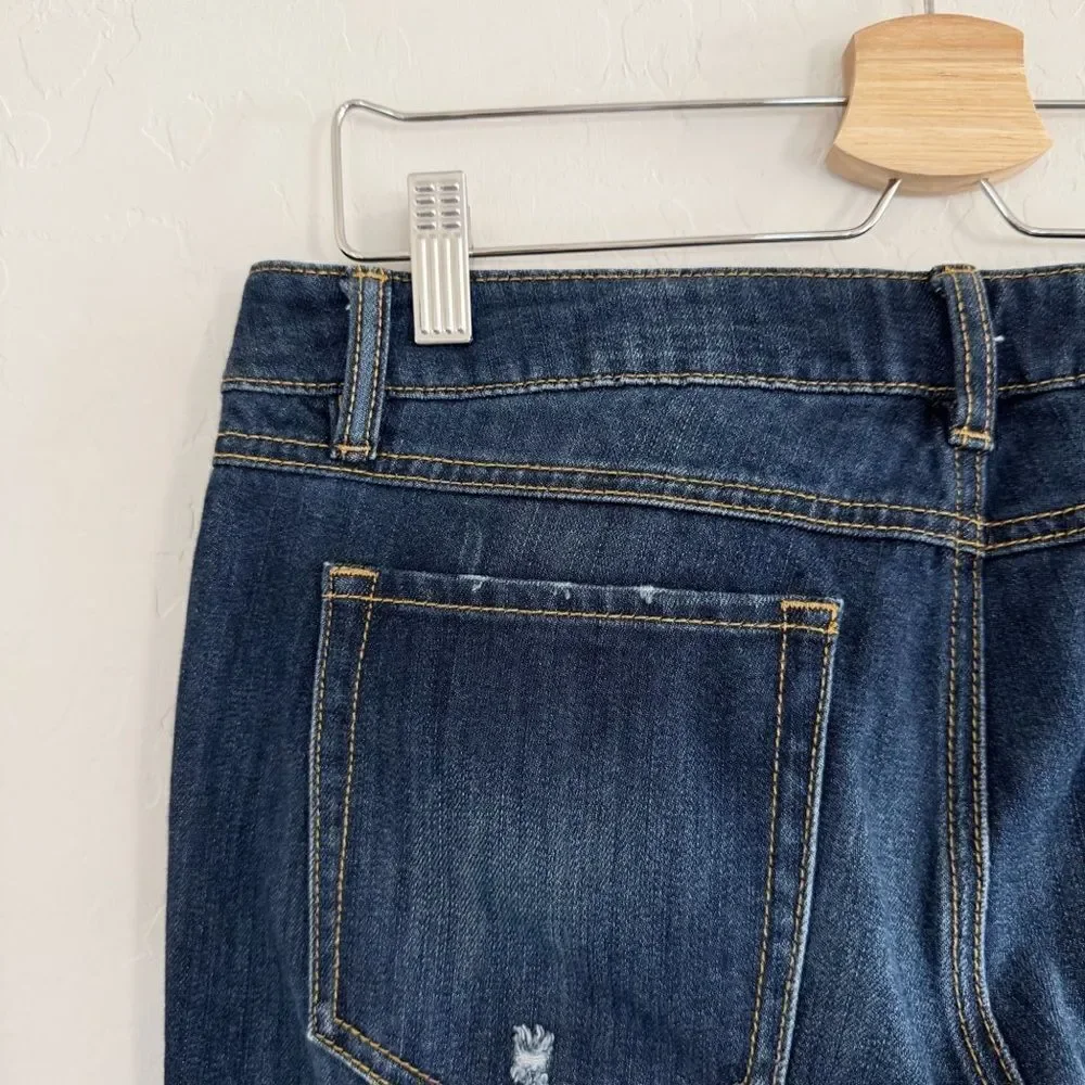 CAbi Slim Boyfriend Distressed Jeans #3045 Size 6